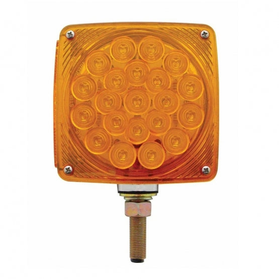 45 LED Single Stud Double Face Turn Signal Light (Passenger) - Amber &amp; Red LED/Amber &amp; Red Lens