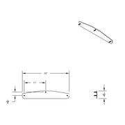 4" X 24" Chrome Petercar Bottom Mud Flap Plate - Welded Stud (Card of 2)