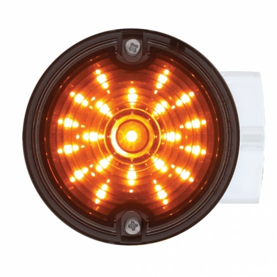 21 LED 3-1/4" Dual Function Signal Light For Harley Motorcycle With Housing - Amber LED/Smoke Lens