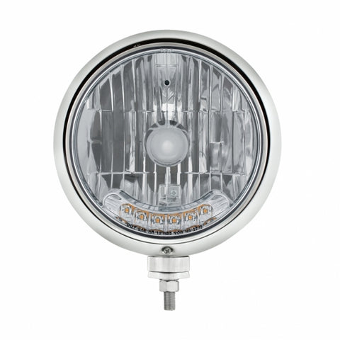 Stainless Guide 682-C Style Headlight H4 Bulb With 6 Amber LED
