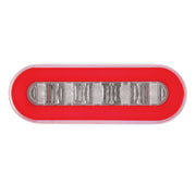 22 LED 6" Oval GloLight With Divider Bar Inner Design (Stop, Turn & Tail) - Red LED/Red Insert (Card)