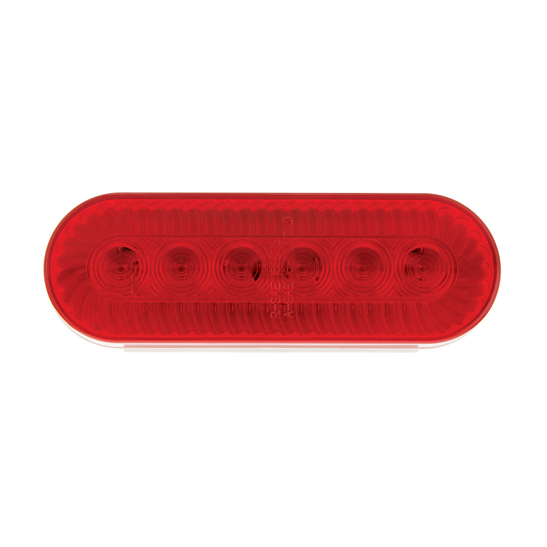 20 LED 6" Oval Turbine Light (Stop, Turn &amp; Tail) - Red LED/Red Lens
