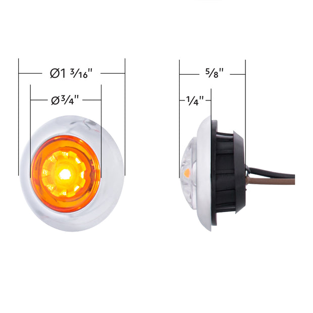 LED Dual Function ArcBlast 3/4" Mini Light (Clearance/Marker) - Amber LED/Clear Lens