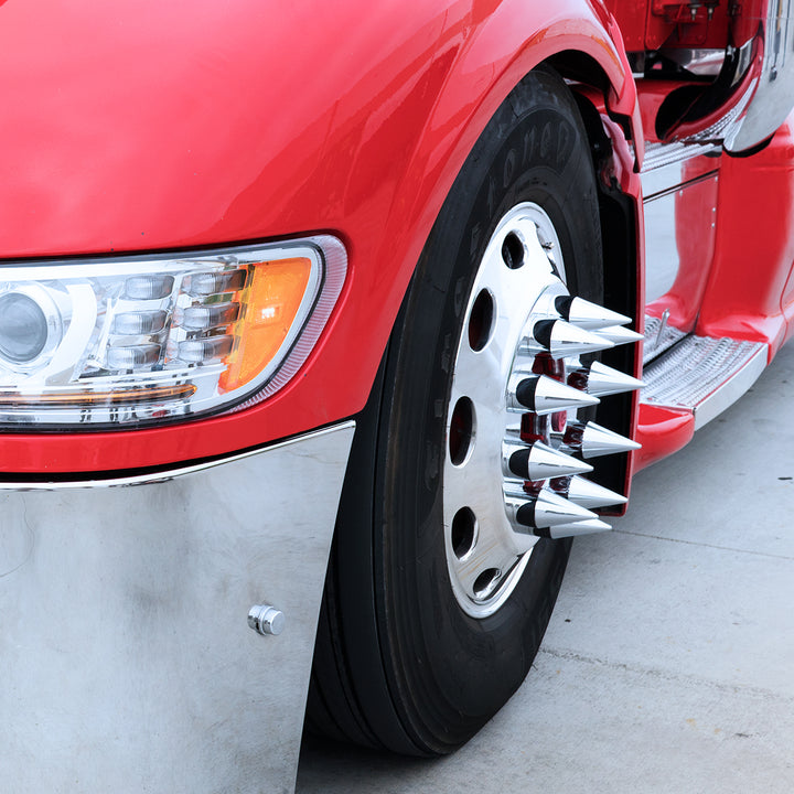 1-1/2" X 4-1/8" Chrome Plastic Spike Nut Covers - Push-On (60-Pack)