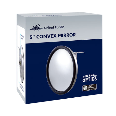 5" 430 Stainless Steel 320R Convex Mirror - Centered Mounting Stud