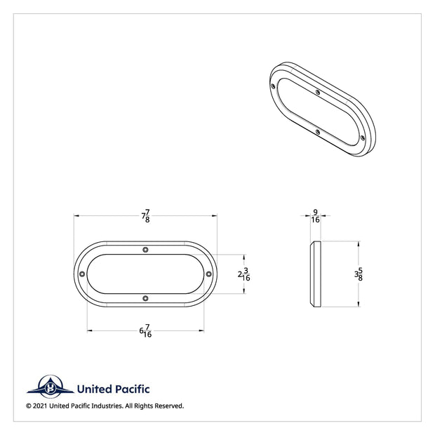 6" Oval Mirror light Bezel