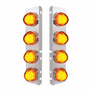SS Front Air Cleaner Bracket With 8X 9 Amber LED Watermelon GloLight For PB Trucks -Amber Lens