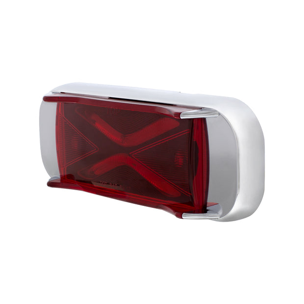 4 LED Saber Rectangular Marker Light With Red Lens