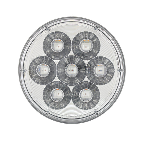 14 LED 4" Round Double Fury Light (Stop, Turn & Tail) - Red & Amber LED/ Clear Lens