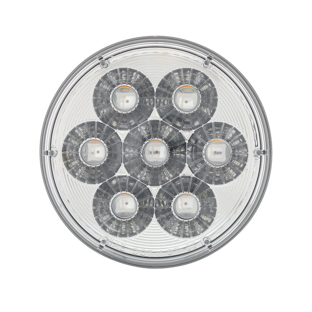 14 LED 4" Round Double Fury Light (Stop, Turn & Tail) - Red & Amber LED/ Clear Lens