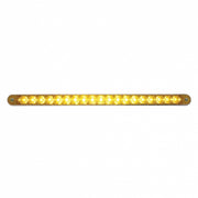 19 LED 12" Reflector Turn Signal Light Bar With Bezel - Amber LED/Amber Lens
