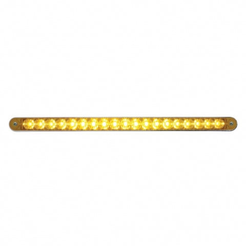 19 LED 12" Reflector Turn Signal Light Bar With Bezel - Amber LED/Amber Lens