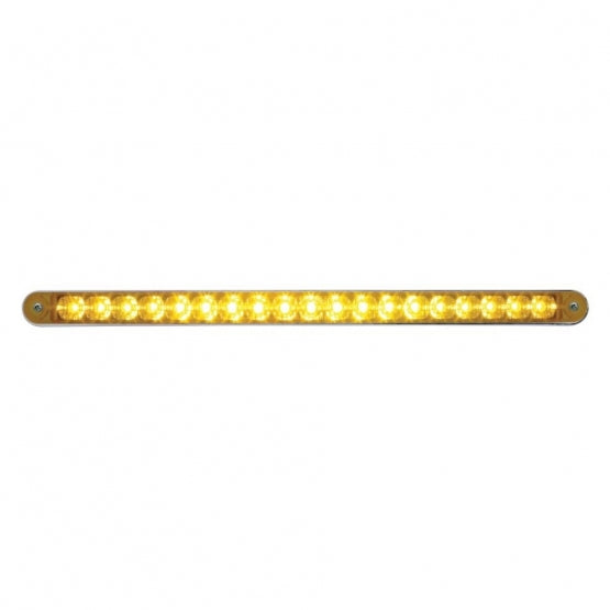 19 LED 12" Reflector Turn Signal Light Bar With Bezel - Amber LED/Amber Lens