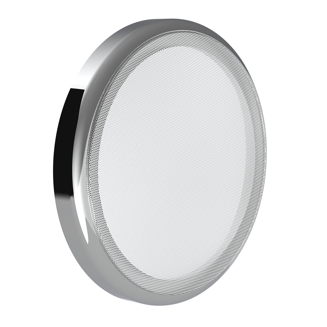 Chrome 7-¼" Round Speaker Cover For Peterbilt 389 (2008+), 388 (2008-2014), 379/378/335/330 (1995-2000), Snap-On