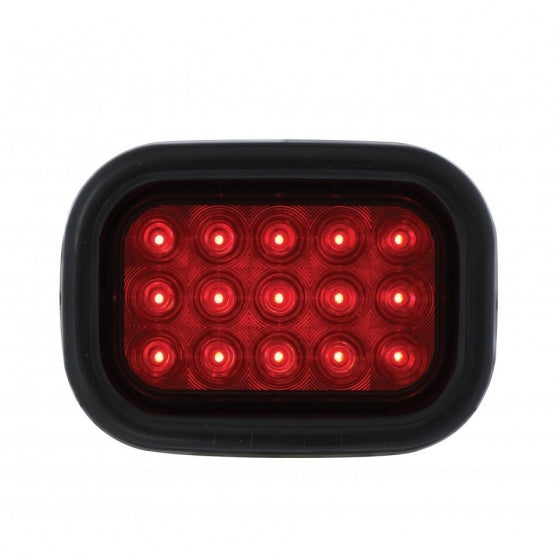 15 LED Rectangular Light Kit (Stop, Turn &amp; Tail) - Red LED/Red Lens