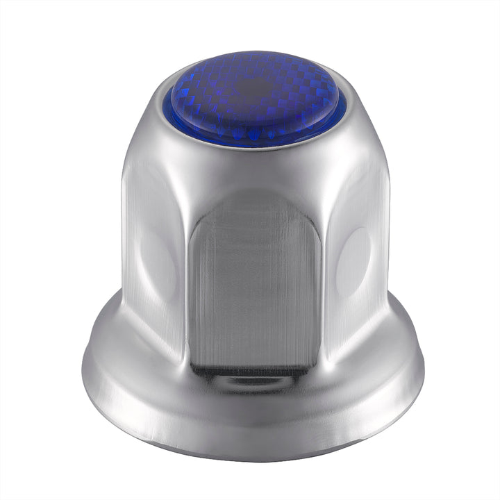 33mm X 2" Chrome Steel Reflector Nut Cover With Flange - Blue