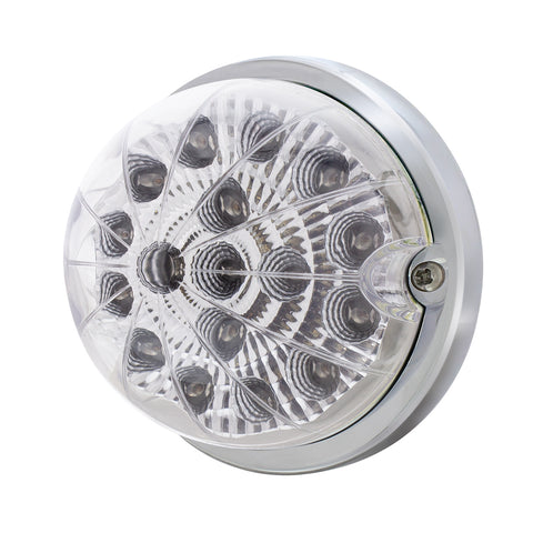 17 LED Dual Function Watermelon Clear Reflector Flush Mount Kit With Low Profile Bezel -Red LED/Clear Lens