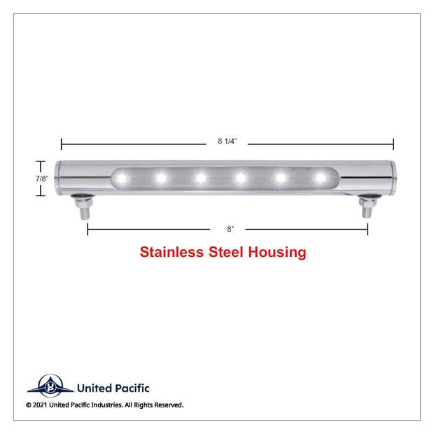 6 LED Stainless Steel Tube Light - Blue LED