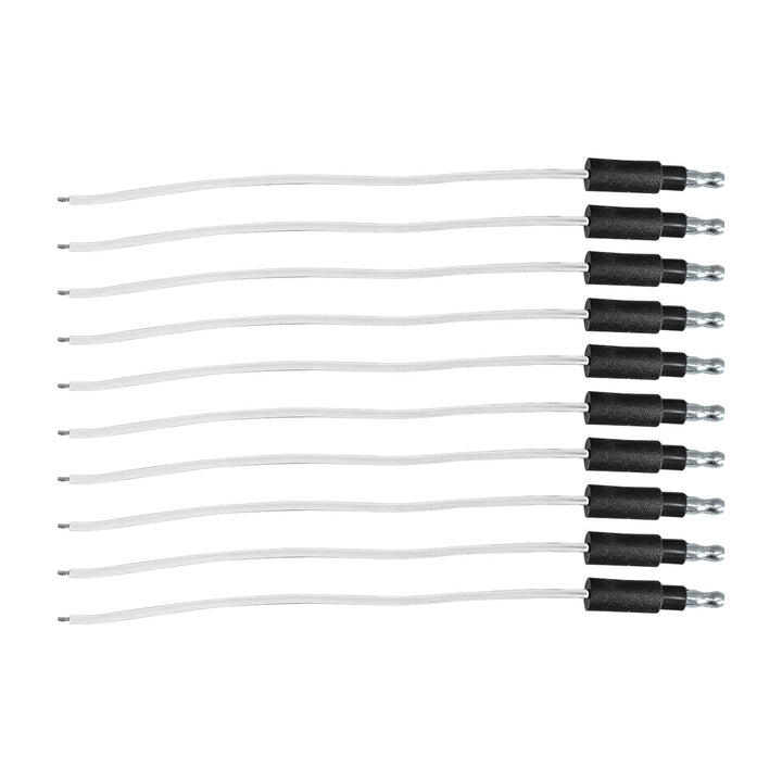 6" Single Lead Wire With .180 Bullet Termination &amp; Stripped End - White (10 Pcs)