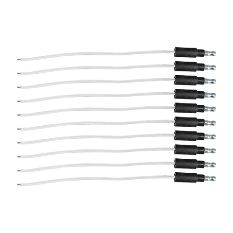 6" Single Lead Wire With .180 Bullet Termination & Stripped End - White (10 Pcs)