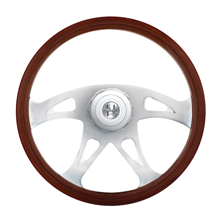 18" Chrome Boss Steering Wheel With Hub &amp; Horn Button Kit For Peterbilt (1998-2005) &amp; Kenworth (2001-2002)