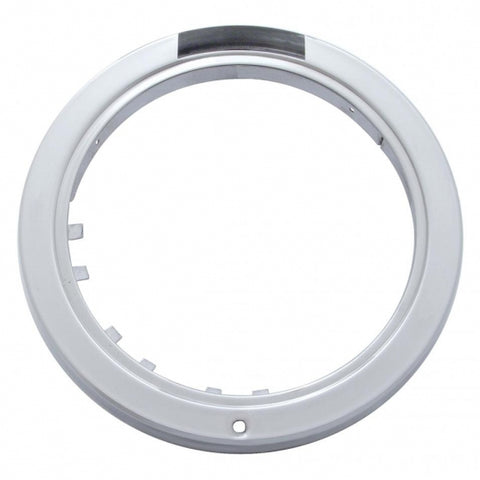 Stainless Steel Bullet Half Moon Headlight H4 With 10 Amber LED & Dual Mode LED Signal-Clear Lens