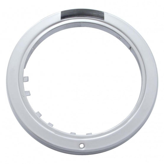 Stainless Steel Bullet Half Moon Headlight H4 With 10 Amber LED & Dual Mode LED Signal-Clear Lens