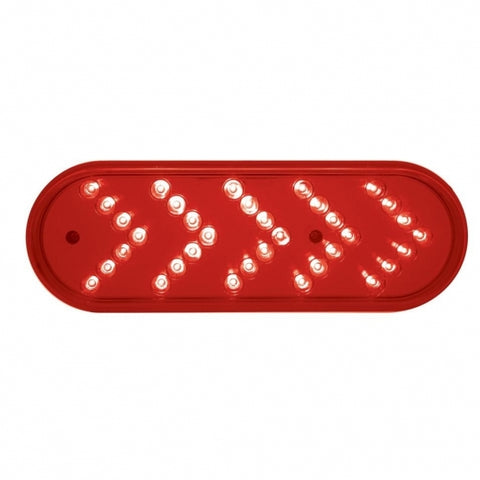 35 LED 6" Oval Sequential Turn Signal Light - Red LED/Red Lens