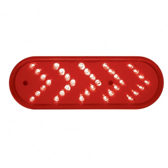 35 LED 6" Oval Sequential Turn Signal Light - Red LED/Red Lens
