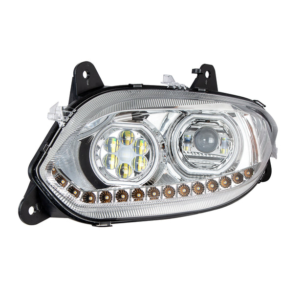 Chrome 17 LED Headlight For 2018-2024 International LT - Driver