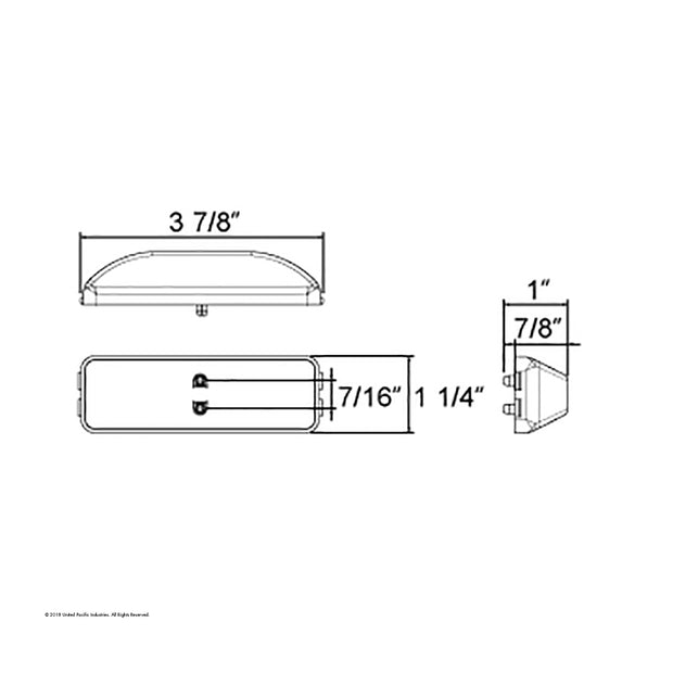 10 LED Rectangular GloLight (Clearance/Marker) - Red LED/Red Lens