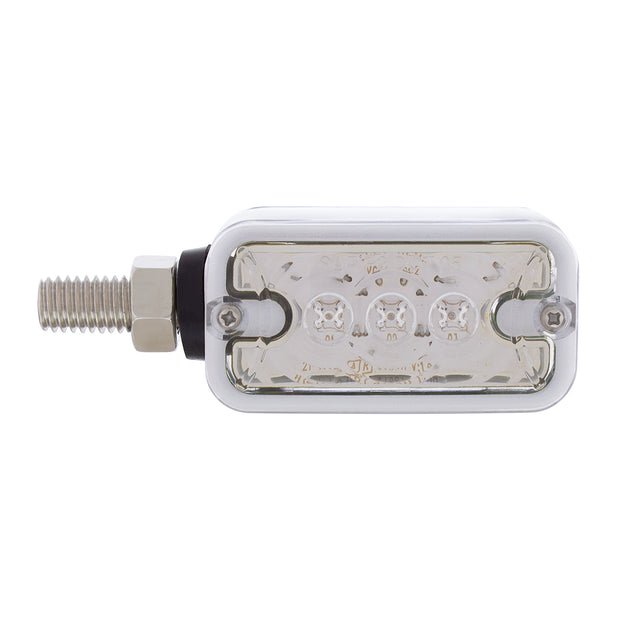 6 LED Single Function Double Face Light - Horizontal Mount - Amber & Red LED/Clear Lens