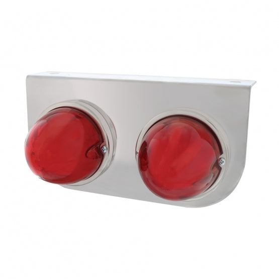 Stainless Light Bracket With 2X 9 LED Dual Function Watermelon GloLight - Red LED/ Red Lens
