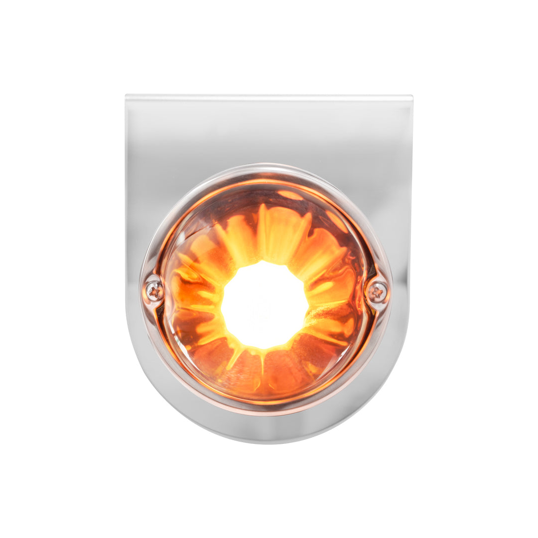 Dual Function Glass Watermelon Light With Stainless Steel Light Bracket Kit With LED Bulb-Amber