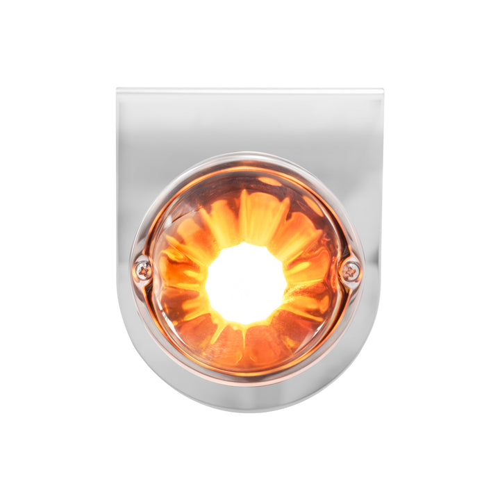 Dual Function Glass Watermelon Light With Stainless Steel Light Bracket Kit With LED Bulb-Amber