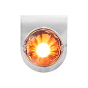Dual Function Glass Watermelon Light With Stainless Steel Light Bracket Kit With LED Bulb-Amber