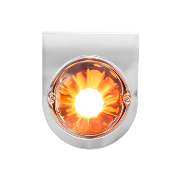 Dual Function Glass Watermelon Light With Stainless Steel Light Bracket Kit With LED Bulb-Amber