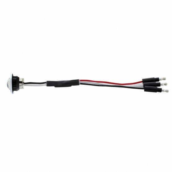3 LED Dual Function 3/4" Mini Light With Bezel (Clearance/Marker) - Red LED/Clear Lens