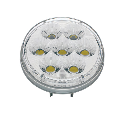 14  LED 4" Round Double Fury Light (Stop, Turn & Tail) - Red & White LED/Clear Lens