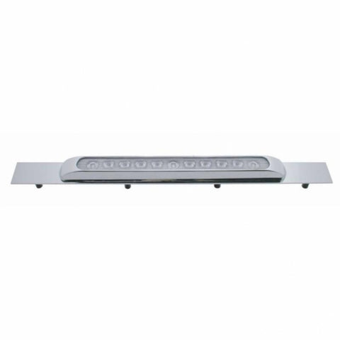 Chrome Top Mud Flap Plate With 11 LED 17" Light Bar & Bezel - Amber LED/Clear Lens (Each)