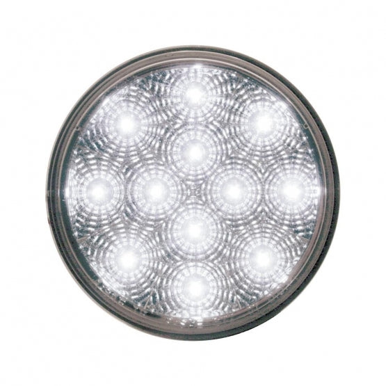 12 LED 4" Reflector Auxiliary/Utility Light - White LED/Clear Lens