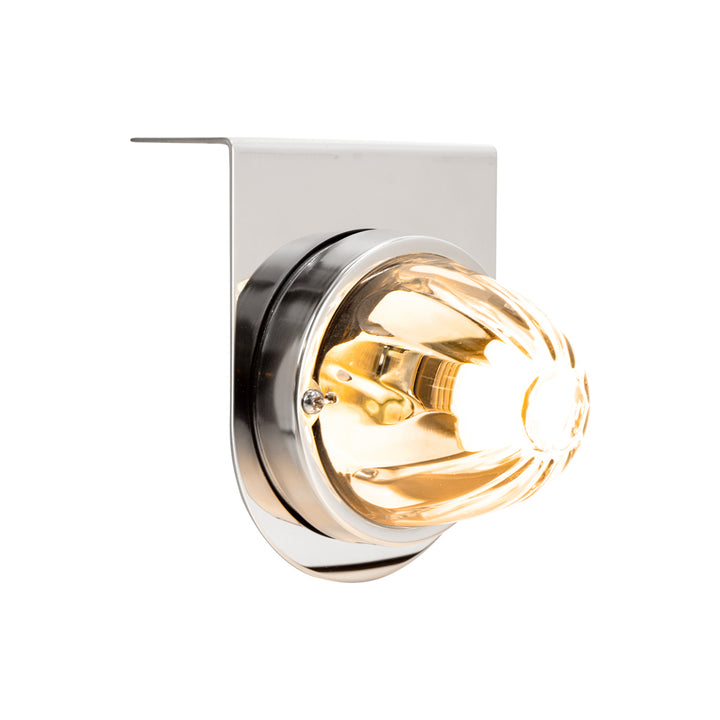 Dual Function Glass Watermelon Light With Stainless Steel Light Bracket Kit With LED Bulb-Clear