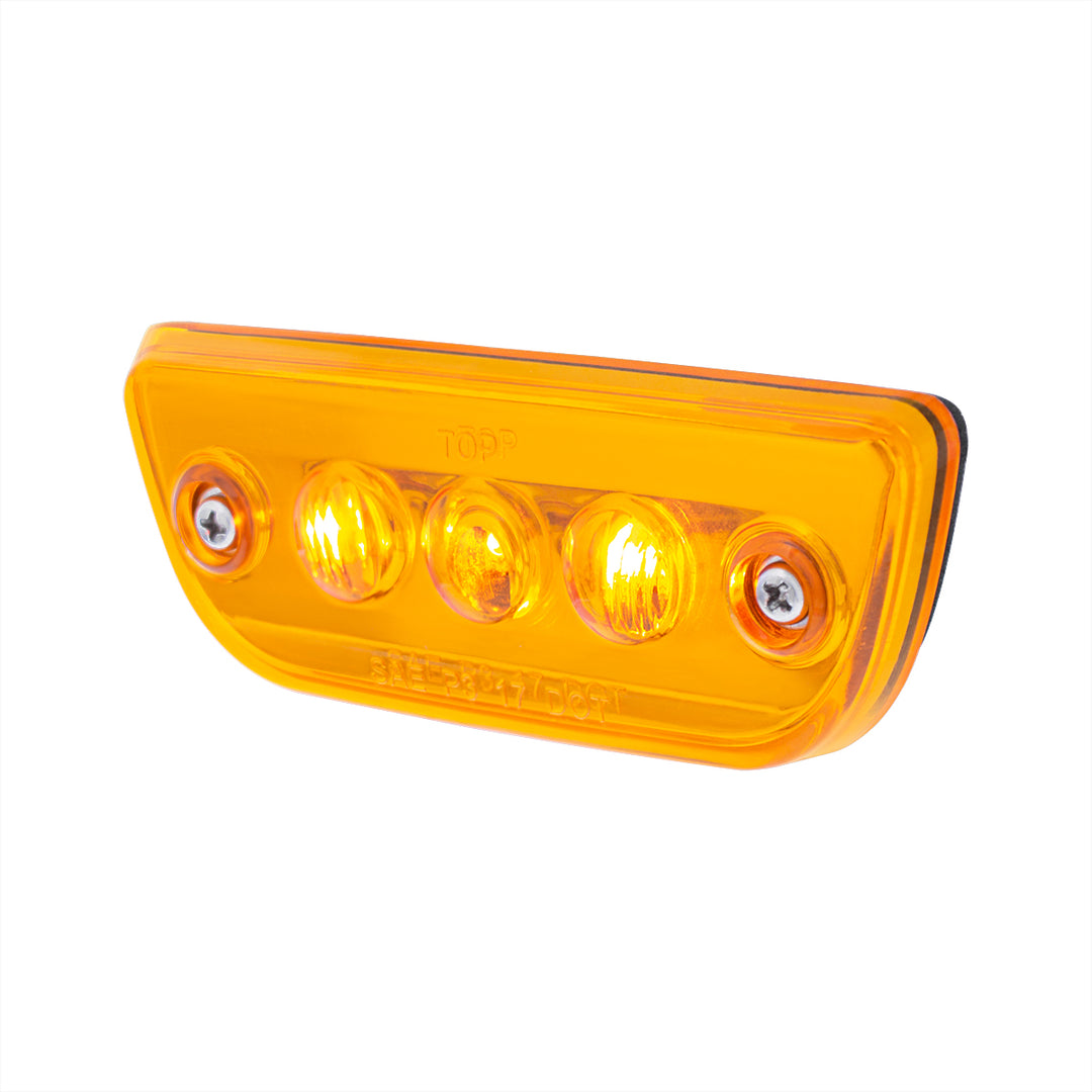 3 LED Cab Light For 2013-2021 Peterbilt 579 &amp; Kenworth T680/T770/T880 -Amber LED/Lens