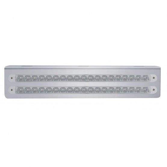 12-3/4" Stainless Light Bracket With 2X 19 LED 12" Light Bars - Amber LED/Clear Lens