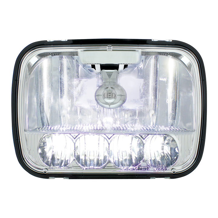 ULTRALIT - 5 High Power LED 5" X 7" Crystal Headlight - High &amp; Low Beam