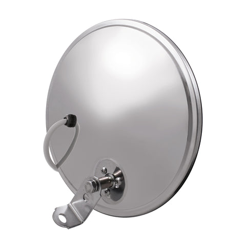 8-1/2" 430 Stainless Steel Heated 320R Convex Mirror - Offset Mounting Stud