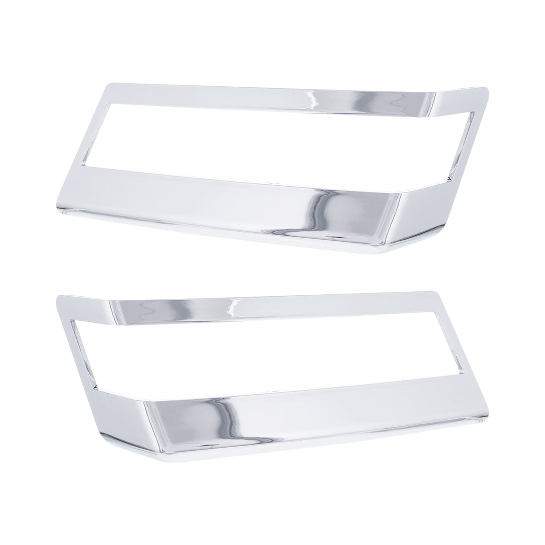 Chrome Plastic Turn Signal Bezels For 2018-2024 Freightliner Cascadia (Pair)