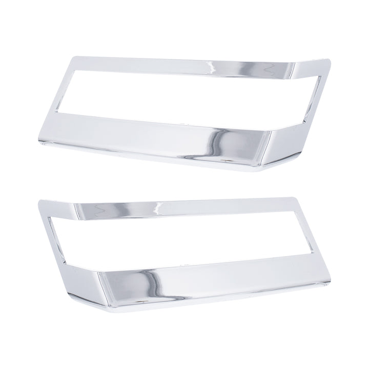Chrome Plastic Turn Signal Bezels For 2018-2024 Freightliner Cascadia (Pair)