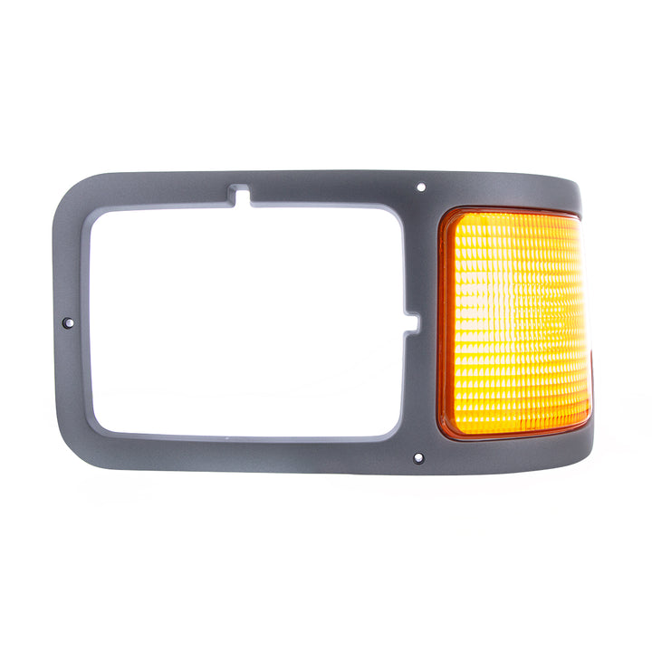 Gray Plastic Headlight Bezel With Parking Light For 2000-2015 Ford F-650/F-750 - Driver