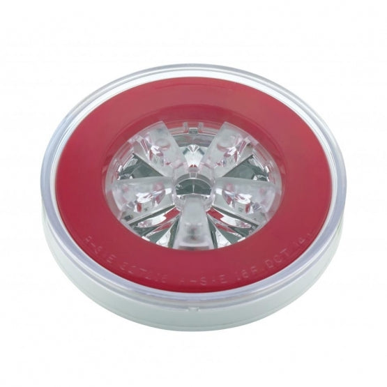 18 LED 4" Round GloLight (Stop, Turn & Tail) - Red LED/Red Lens (Card)